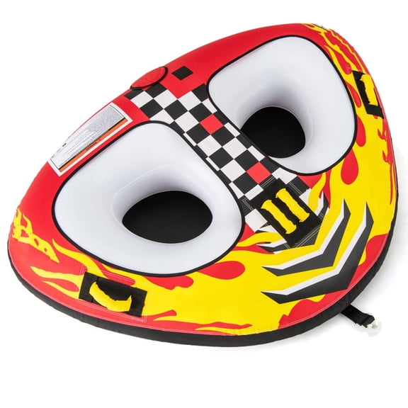 Airfind Heavy-Duty Inflatable Towable Tube for Boat Excursions, Yellow