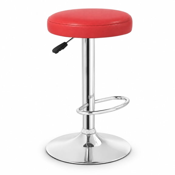 Airfind Height-adjustable Bar Stool with 360 Swivel for Kitchen & Dining, 400 lbs Capacity, PU Leather Sponge Metal Engineered Wood Frame, Red