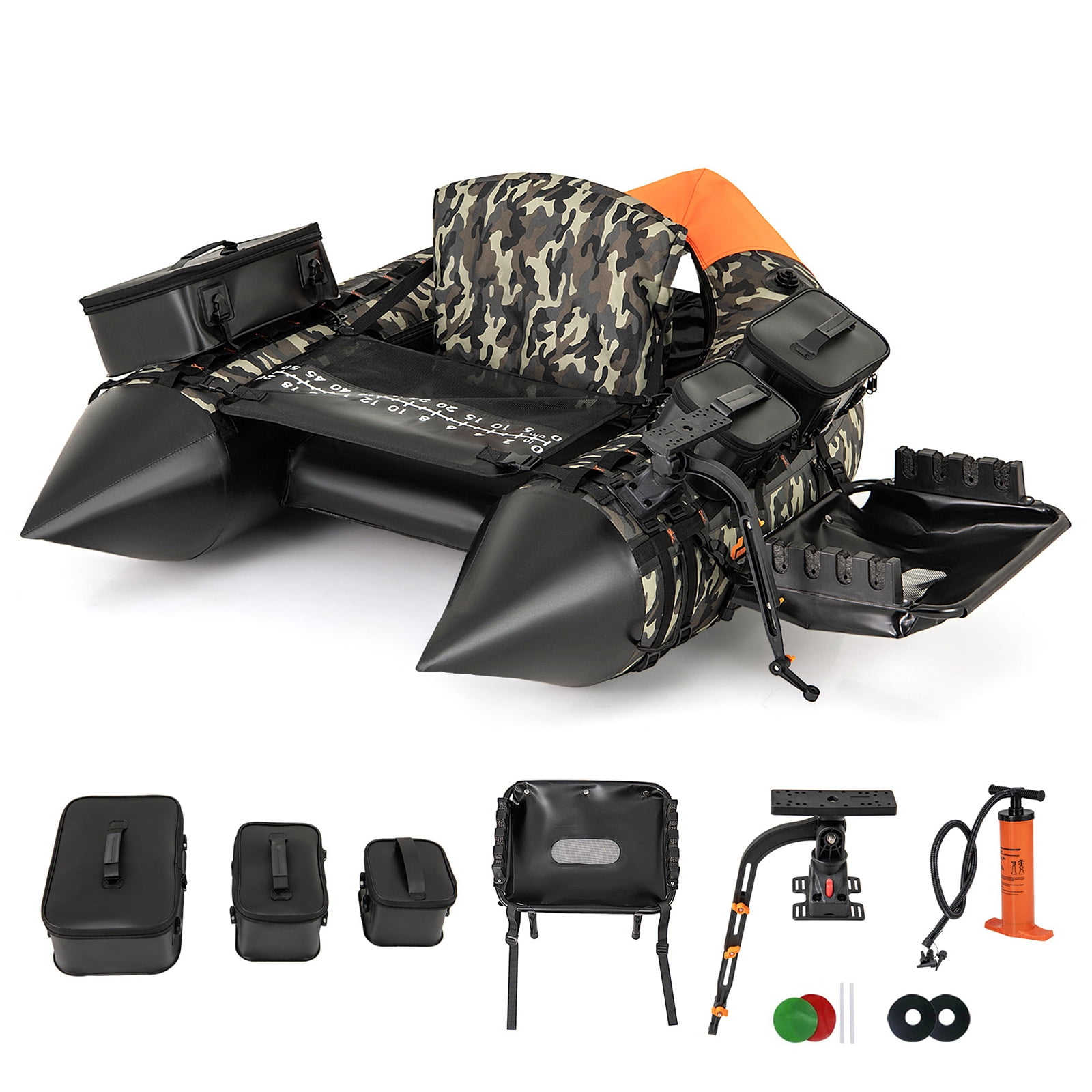 Airfind Inflatable Fishing Boat with 3 Storage Boxes-Camo