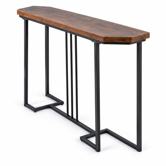 Airfind Modern Console Table Narrow Entryway Table with Metal Legs, 88 lbs Capacity, Engineered Wood Metal Frame, 44 x 12 x 36 Footprint, Brown