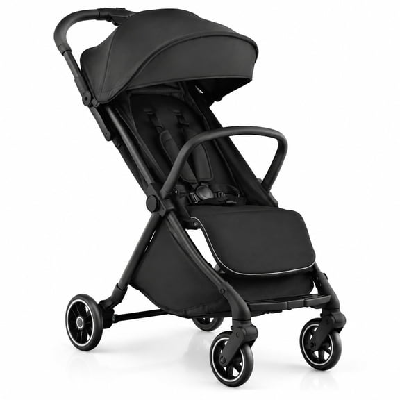 Airfind One-Hand Folding Portable Lightweight Baby Stroller with Aluminum Frame, 33 lbs Capacity, Aluminum polyester EVA Frame, Black