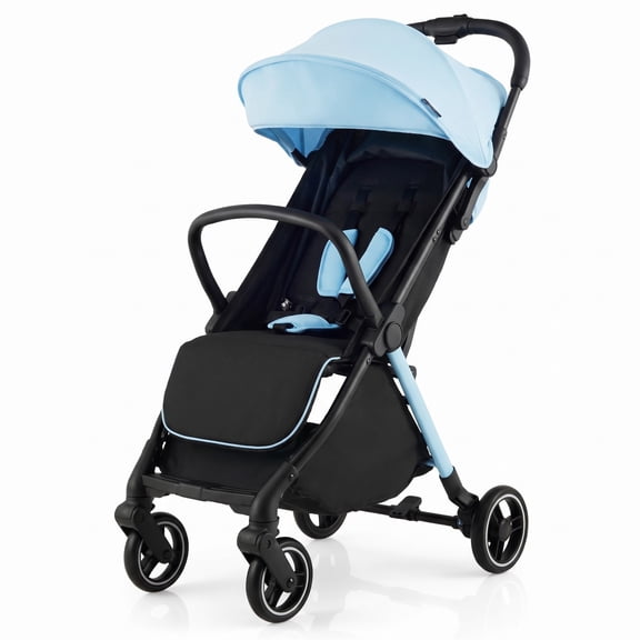 Airfind One-Hand Folding Portable Lightweight Baby Stroller with Aluminum Frame, 33 lbs Capacity, Aluminum polyester EVA Frame, Blue