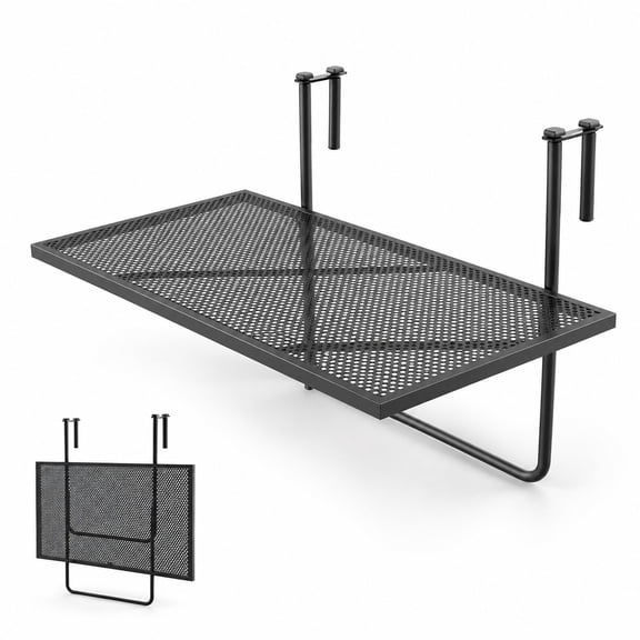 Airfind Outdoor Folding Hanging Table with Metal Frame, Metal Frame, 24" x 20" x 20" Footprint, Black