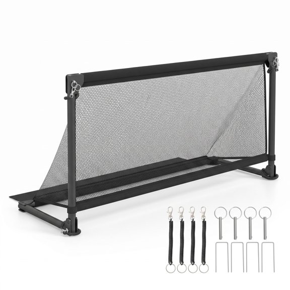 Airfind Portable Pop Up Soccer Goal for Kids with Heavy Duty Metal Frame and Ground Stakes for Backyard Training and Outdoor Practice, Black