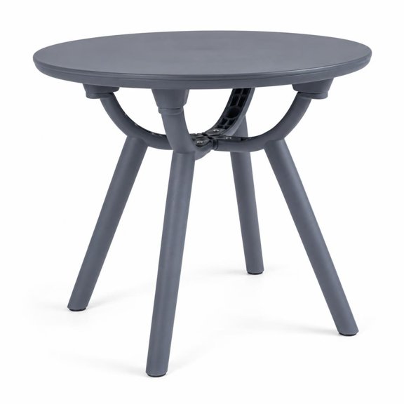 Airfind Round Patio Storage Side Table for Poolside and Balcony-1 piece, 110 lbs Capacity, ABS PP Frame, 20" x 17.5" Footprint, Gray