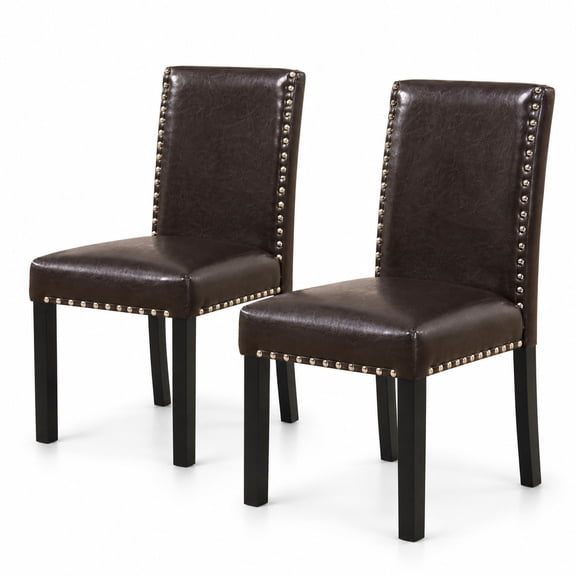 Airfind Set of 2/4 Dining Chairs Faux Leather Upholstered Parsons Kitchen Chairs, Set of 2, Versatile use fits modern farmhouse and office style rooms