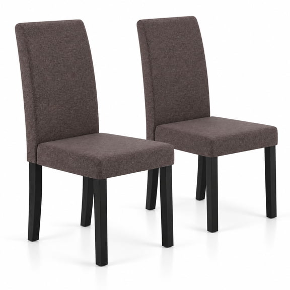 Airfind Set of 2 Dining Chair Mid-Century Modern Fabric Upholstered Parson Chairs, Chair 330 lbs Capacity, 17" x 22" x 35.5" Footprint, Brown