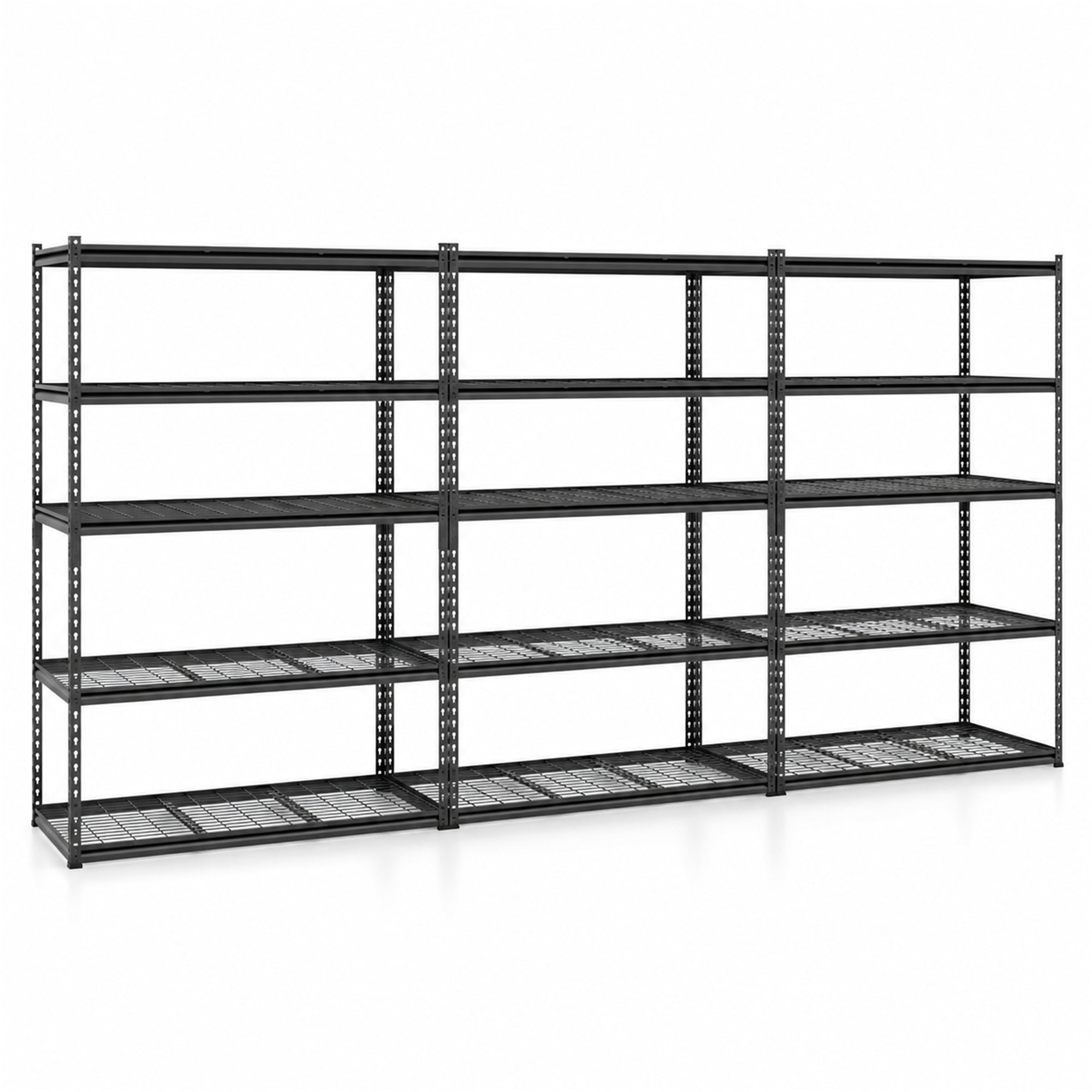 Metal Rack Systems Airfind Set of 3 5-Tier Metal Shelving Units with Adjustable Wire Racks ...