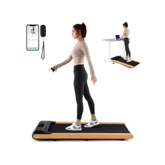 Airfind SlimWalk 5 in Low-Profile Under-Desk Walking Pad with Remote Control, Smart App Sync, 220 lb Capacity and 48 x 21 in Tread Belt, Black