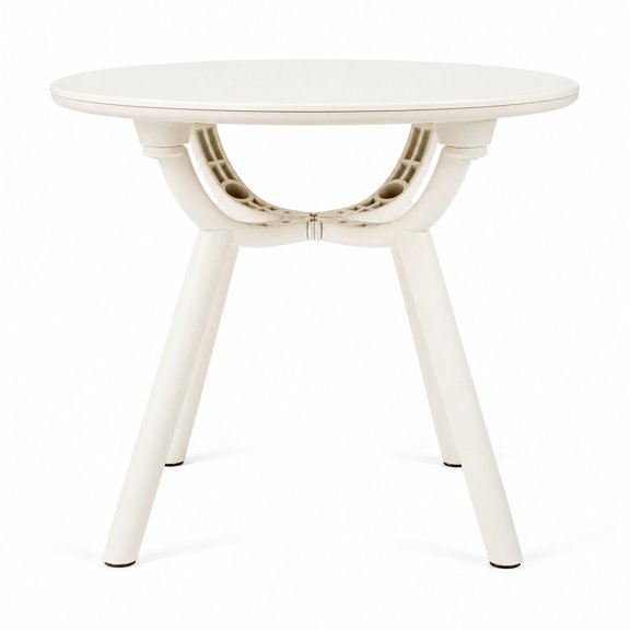 Airfind Weather-Resistant Circular Small End Table for Poolside and Balcony-1 Piece, 110 lbs Capacity, ABS PP Frame, 20" x 17.5" Footprint, White