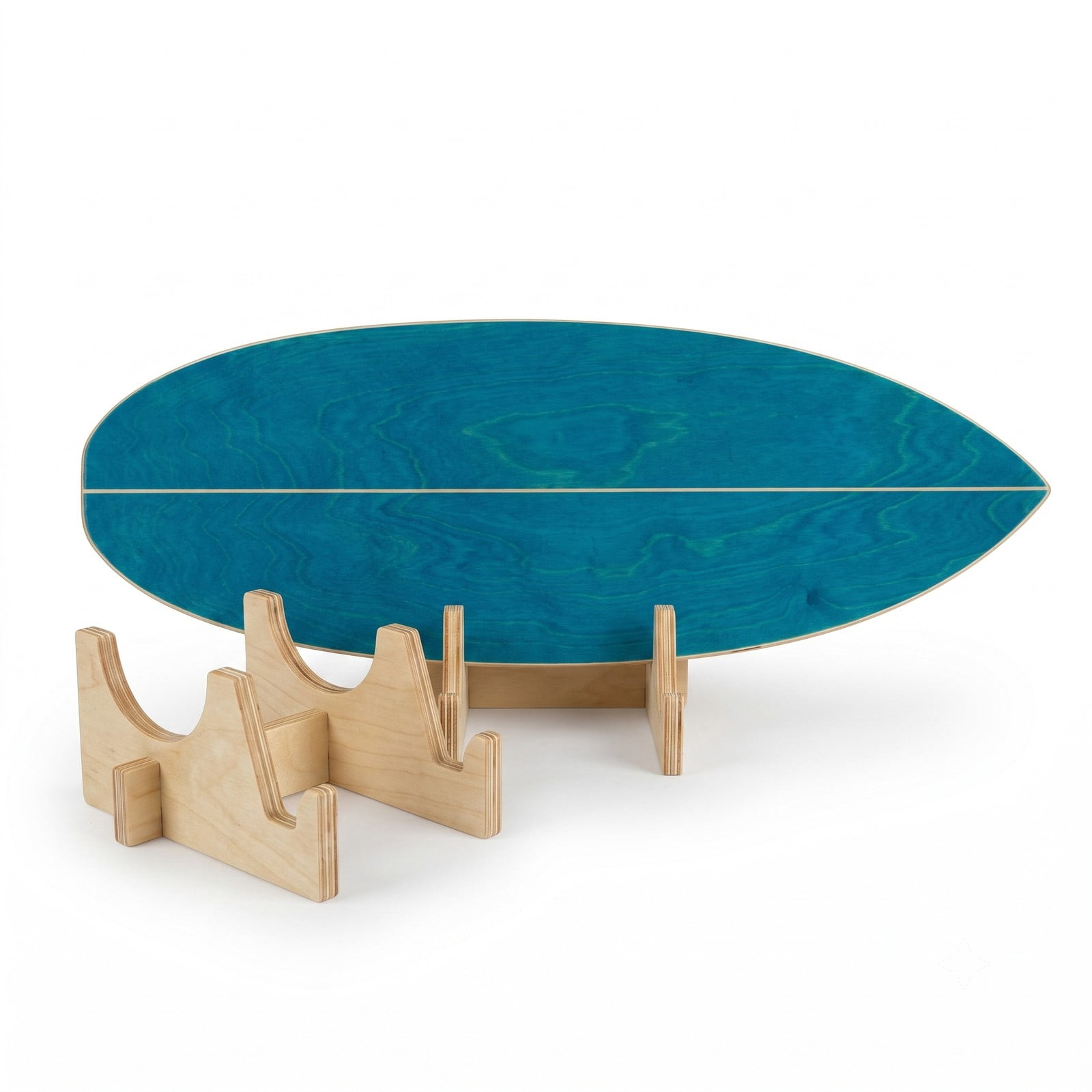 Airfind Wooden Balance Board with Cork Roller and Storage Rack, 11-Ply Birch Wood Balance Trainer for Core Strength Coordination, Indoor Outdoor Sports Exercise, Blue