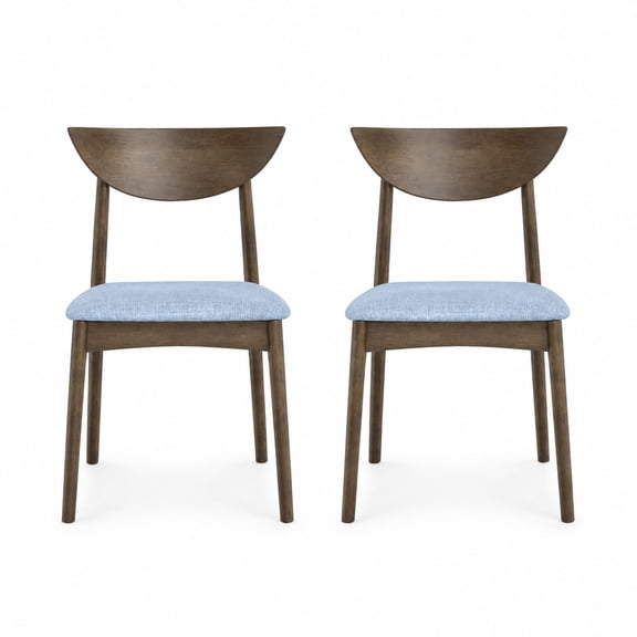Airfind Wooden Dining Chair Set of 2 with Rubber Wood Leg, Chair 350 lbs Capacity, Rubber Wood Linen Fabric Sponge Frame, 18" x 20" x 31" Footprint