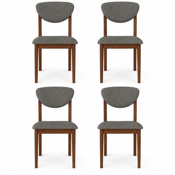 Airfind Wooden Dining Chairs Set of 4 with Padded Seat Back for Dining Room, 330 lbs Capacity, Rubber Wood Engineered Wood Sponge Linen Fabric Frame