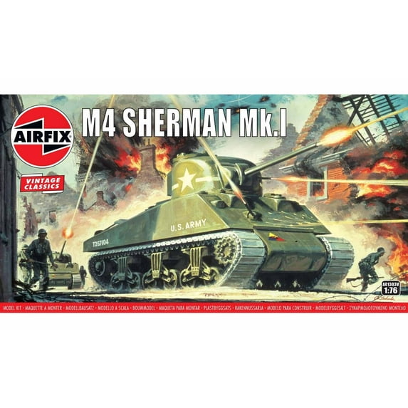 Airfix 01303V Sherman M4 Mkl 1/76 Scale Plastic Model Kit