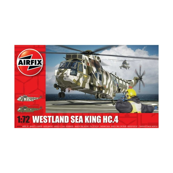Airfix A04056 Westland Sea King HC.4 1:72nd Military Helicopter Plastic Model Kit , Navy