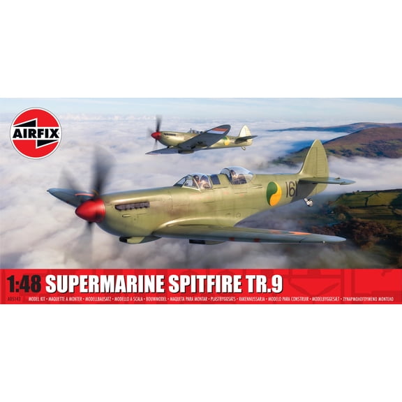 Airfix A05143 Supermarine Spitfire Tr.9 Model Building Kit - Plastic Plane Kits for Adults & Ch