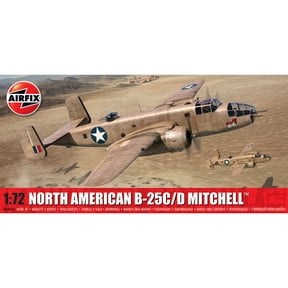 Level 3 Model Kit North American B-25C/D Mitchell Bomber Aircraft with 2 Scheme Options 1/72 Plastic Model Kit by Airfix