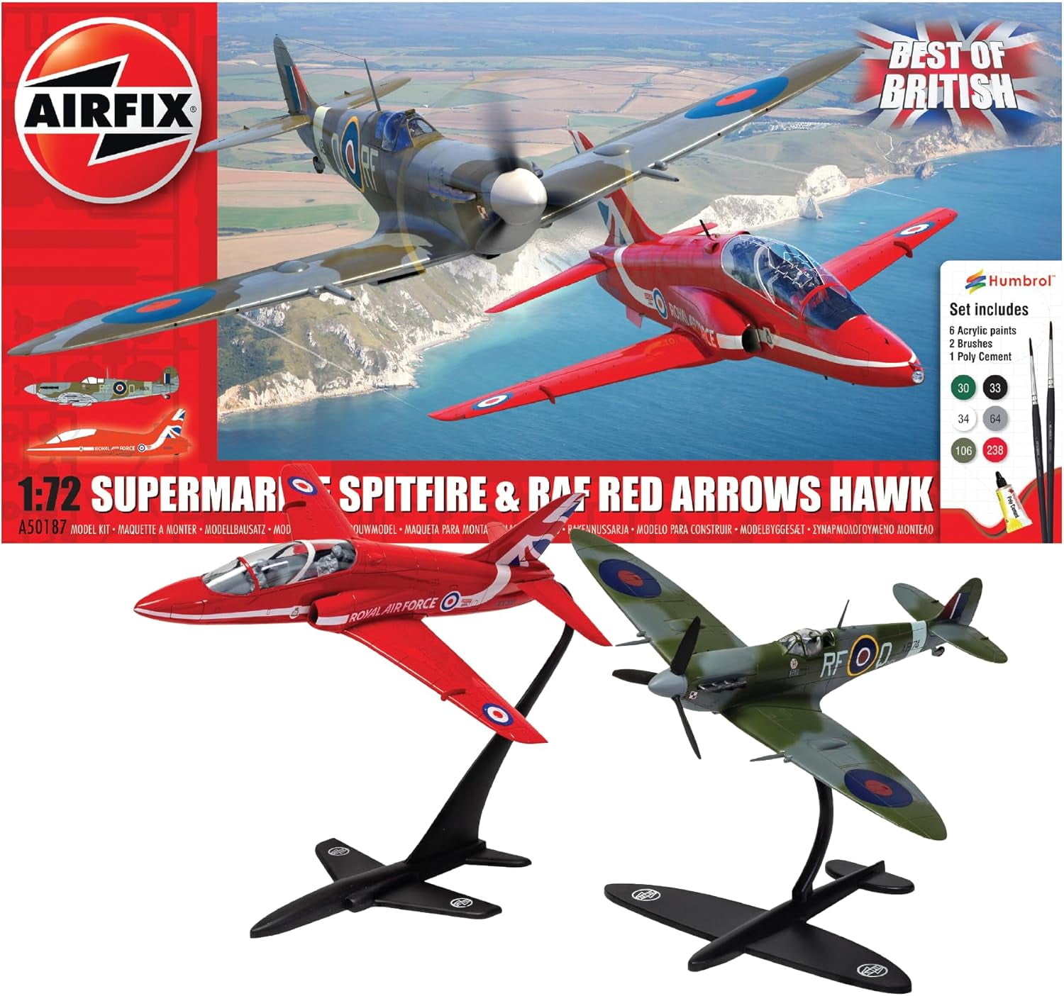 Airfix Model Airplane Kit Gift Set A50187 Best of British Spitfire