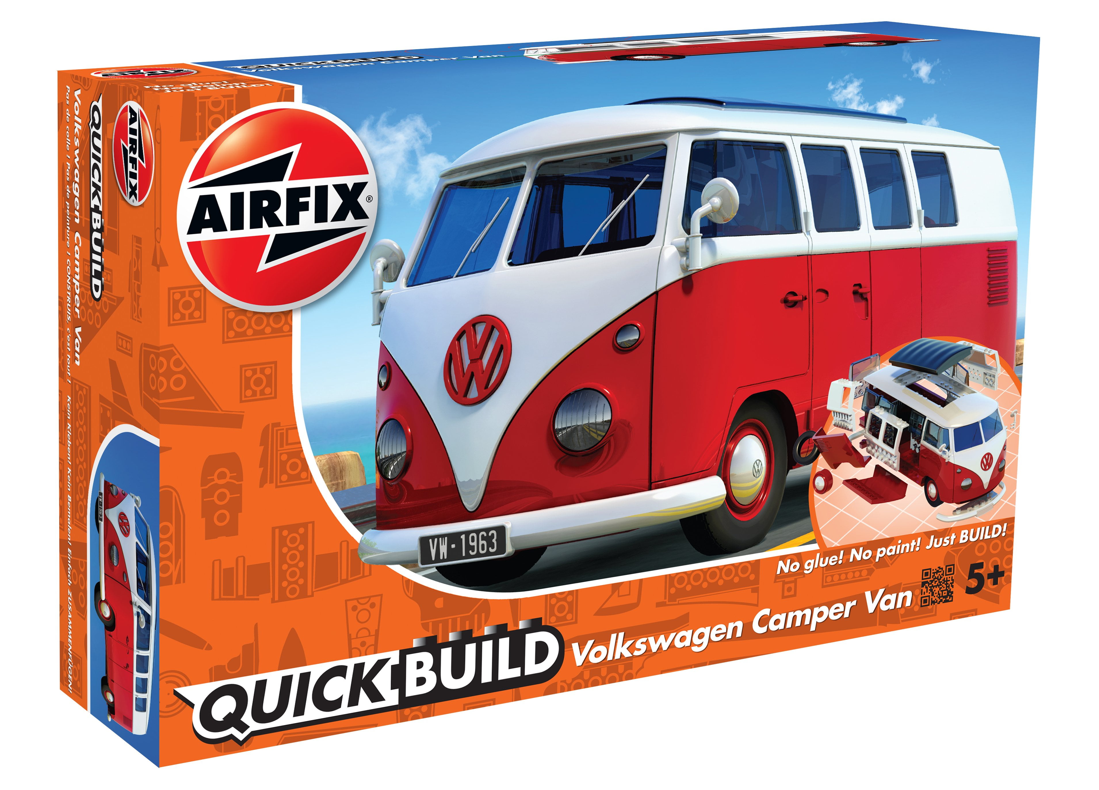 Airfix Quickbuild Volkswagen Beetle Yellow Brick Building Plastic Model Kit  J6023