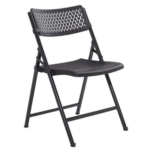 Airflex Series Premium Polypropylene Folding Chair - Black, Pack of 4