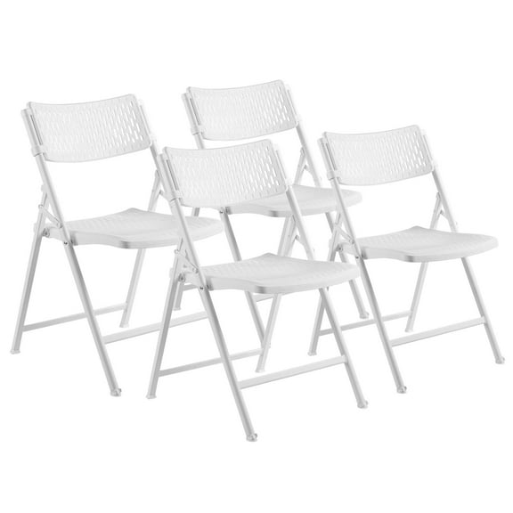 Airflex Series Premium Polypropylene Folding Chair, Pack of 4 - White
