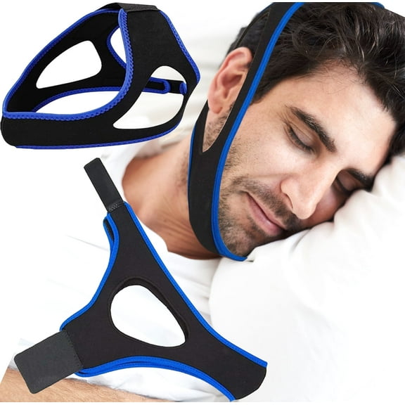 Airflow Jaw Strap,2024 New Snore Stopper,Chin Strap for Snoring,Breathable Air Flow Jaw Strap,Snoring Solution for Man Women and Older to Keep Mouth Closed (blue)