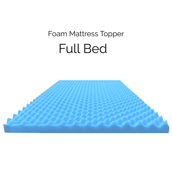 Airflow Mattress Topper 2” FULL SIZE, Egg Crate Foam Pad, by Foam Global l Made In USA