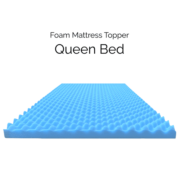 Airflow Mattress Topper 2” QUEEN SIZE, Egg Crate Foam Pad, by Foam Global l Made In USA
