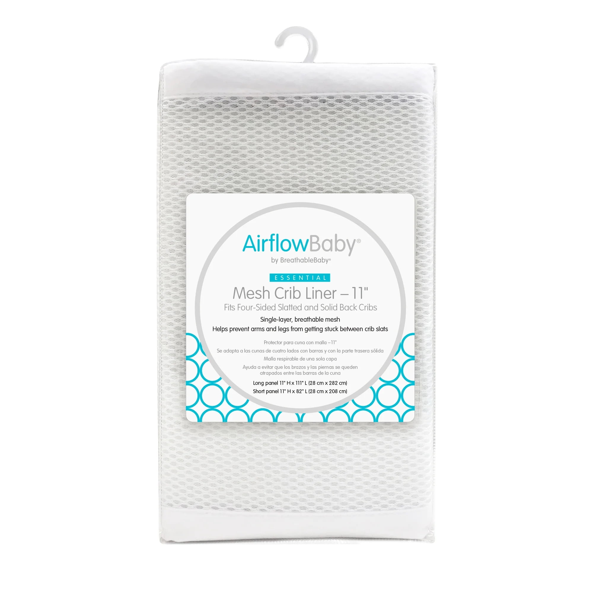 AirflowBaby Breathable Mesh Liner for FullSize Cribs, 11"H (23cm