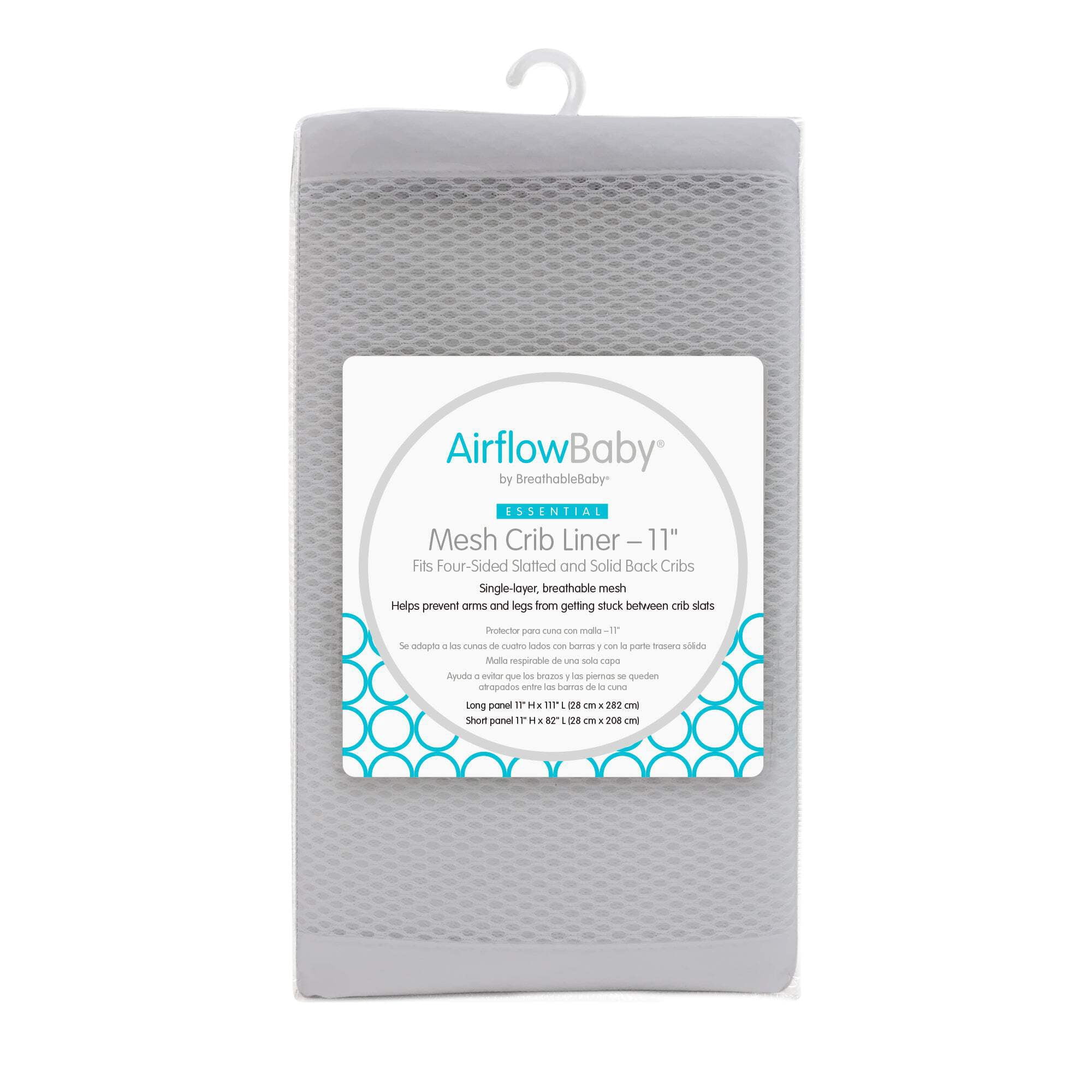"AirflowBaby Breathable Baby Bed Side Protector Mesh Crib Liner, Anti