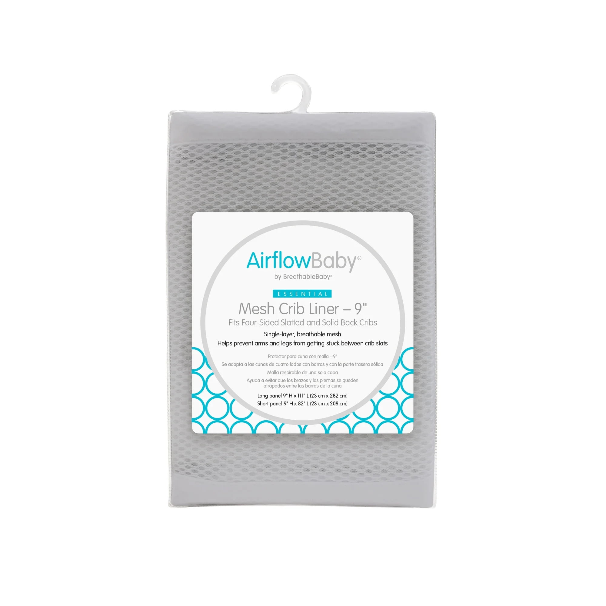 "AirflowBaby Breathable Mesh Crib Liner, 9"", Baby Protector Cover