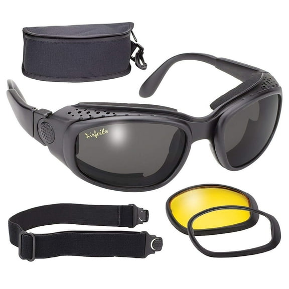 Airfoil Black Convertible Goggle And Sunglass With 3 Removable Polycarbonate Le - One Size