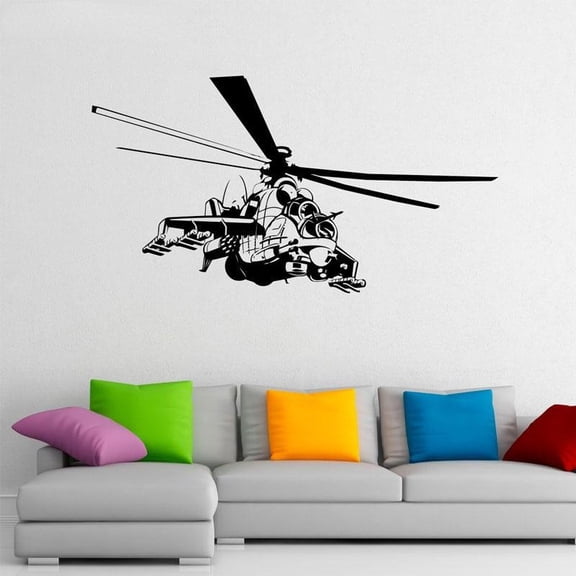 Airforce Helicopter Wall Decal Vinyl Stickers Military Home Interior Design Murals Kids Room Teen Bedroom Decor Wallpaper 78x42cm
