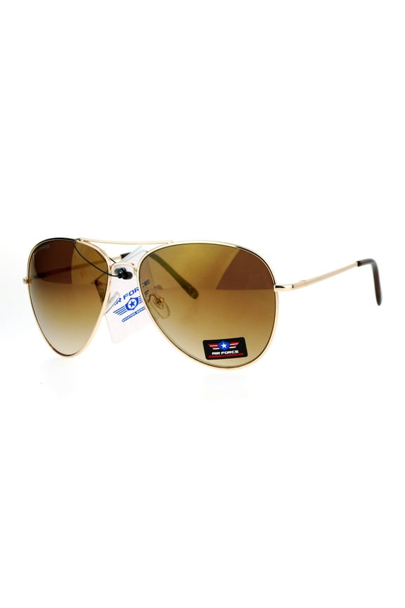 Airforce Mens Oversize Classic Officer Metal Rim Aviator Sunglasses Gold