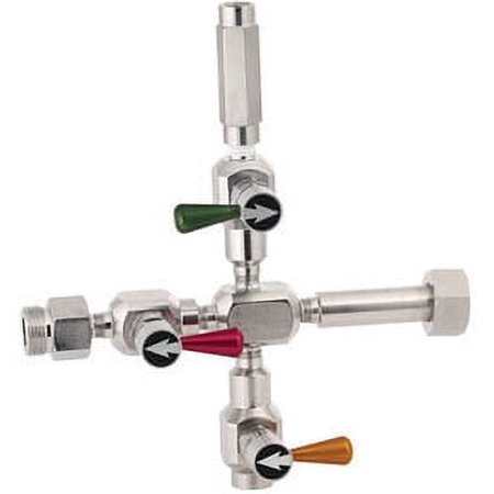 Airgas Stainless Steel Cross-Purge Assembly With 3000 PSI Maximum Rated Inlet Pressure, CGA-705