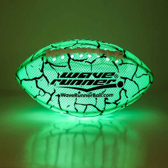 Wave Runner Glow in The Dark Junior Size Waterproof LED Football for Kids, Teens & Adults, Color-Changing Light Up Football with Pump Included