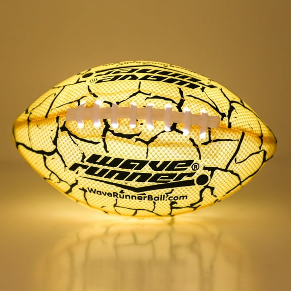 Wave Runner Glow in The Dark Junior Size Waterproof LED Football for Kids, Teens & Adults, Color-Changing Light Up Football with Pump Included