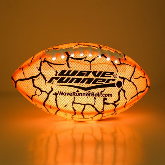 Wave Runner Glow in The Dark Junior Size Waterproof LED Football for Kids, Teens & Adults, Color-Changing Light Up Football with  Pump Included