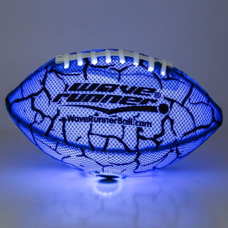 Wave Runner Glow in The Dark Junior Size Waterproof LED Football for Kids, Teens & Adults, Color-Changing Light Up Football with  Pump Included
