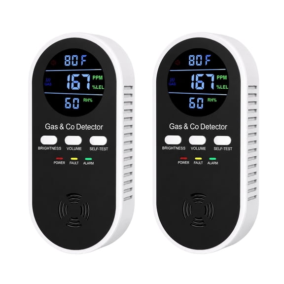 Airguard 4-in-1 Gas Detector pro, with Real-Time Digital Display, Plug-In, Battery Backup, Easy Setup for Home, Apartment, RV