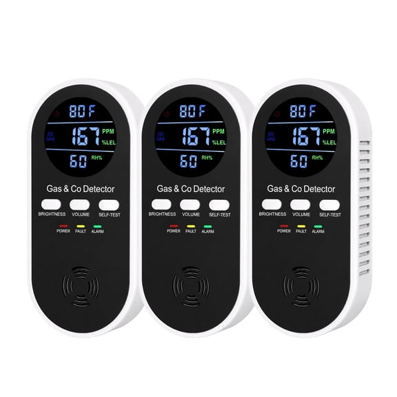 Airguard 4-in-1 Gas Detector pro, with Real-Time Digital Display, Plug-In, Battery Backup, Easy Setup for Home, Apartment, RV