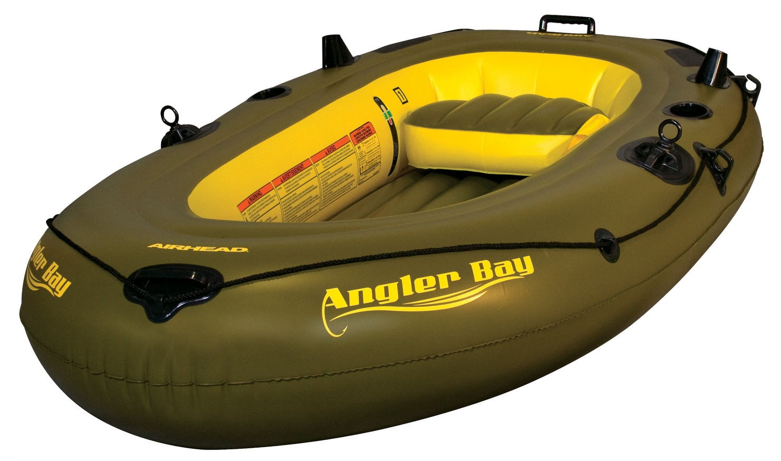 Airhead Angler Bay 3 Person Lightweight & Portable Inflatable Fishing Boat