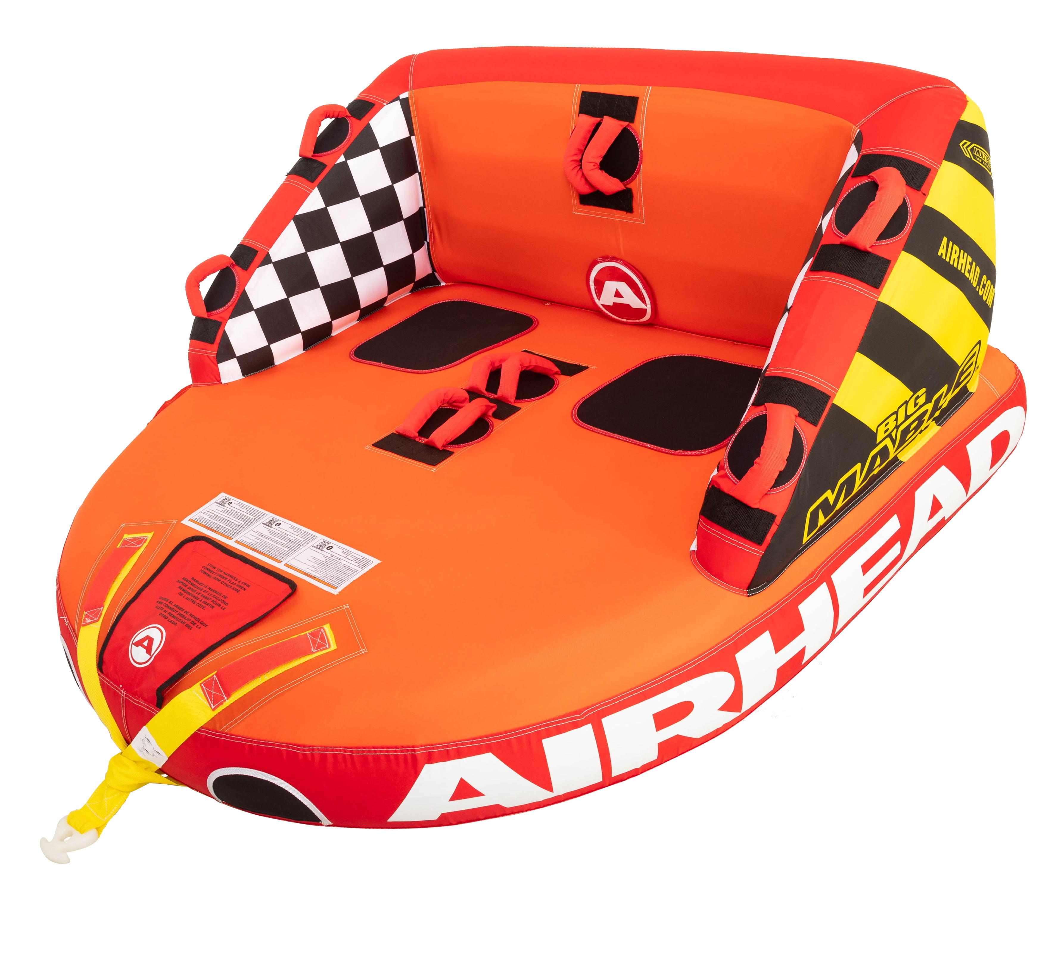 Airhead Quadra Cruiser 4-Rider Towable Tube for Boating and Airhead Quadra Cruiser 4-Rider Towable Tube for Boating and