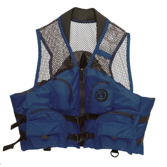 Airhead Deluxe Mesh Top Fishing Vest, Navy, Size XS