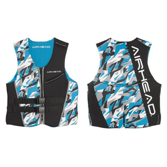 Airhead Neolite Men's Life Jacket, Kwik-Dry Tech, XL, Camo Cool Blue