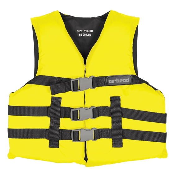 Airhead Nylon Youth Personal Flotation Device, Open Side, Yellow