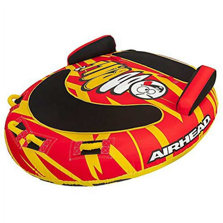 AIRHEAD Challenger Towable Tube For Boating & Water Sports - 1-3 Rider Tube With Dual Tow Points, High Backrests, And Foam Handles