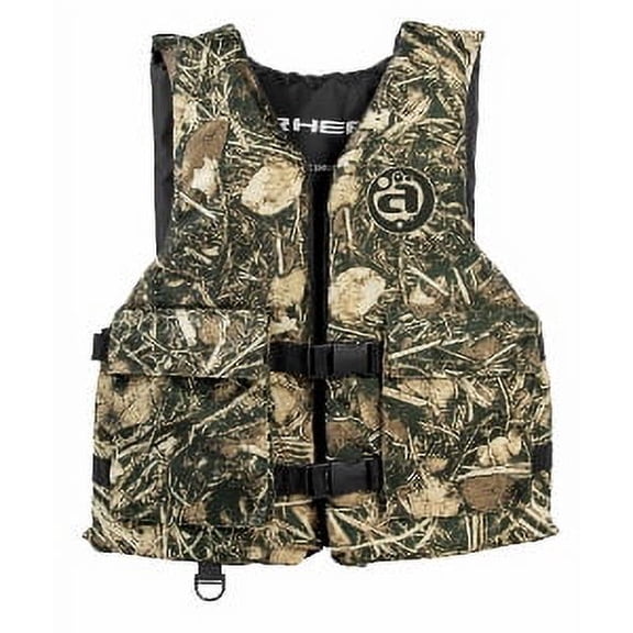 Airhead Sportsman Youth Life Jacket with Pockets, 55-88 lb, Camo, Unisex