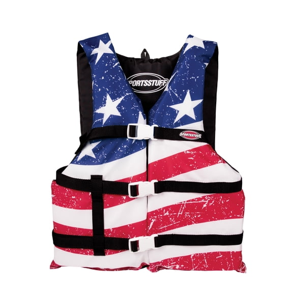 Airhead Sportsstuff Stars & Stripes Life Jacket, Adult Super Large, Chest 50-60", Unisex