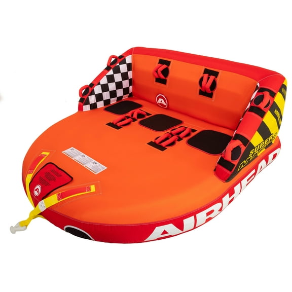 Airhead Super Mable Towable Tube for Boating, Fits up to 3 People, Dual Tow Points
